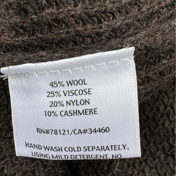 Eileen Fisher Women’s Cardigan Sweater Size Medium Brown Cashmere Wool - Picture 8 of 9